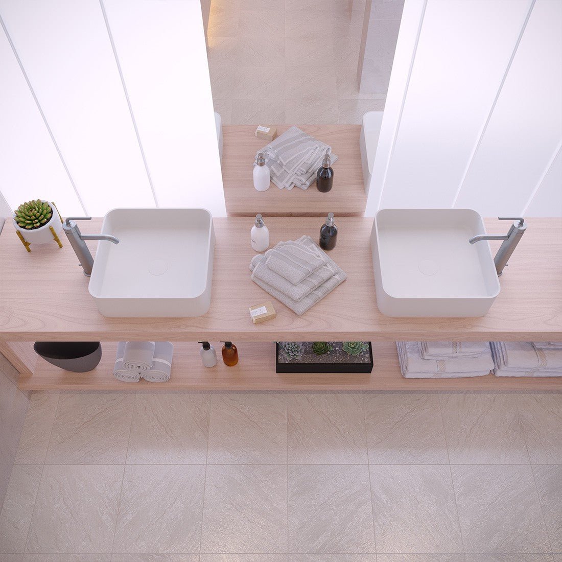 Ideavit SolidThin 40 Vessel Sink – 16" Matte White – – –