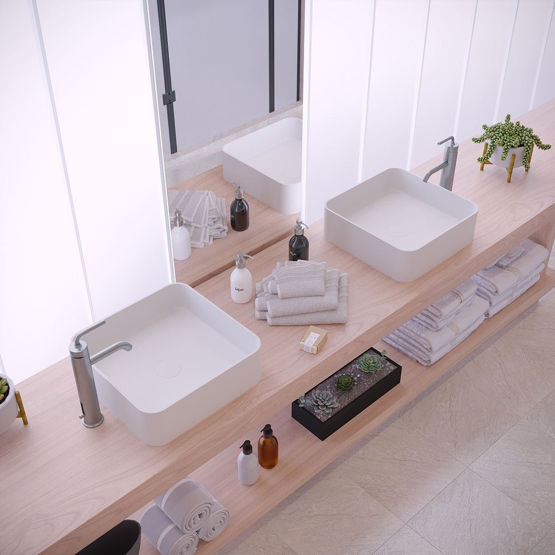 Ideavit SolidThin 40 Vessel Sink – 16" Matte White – – –