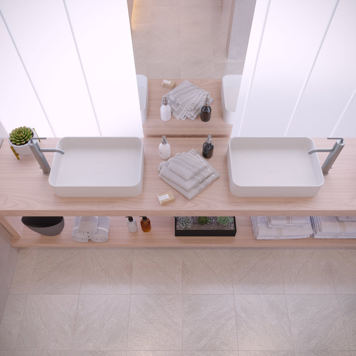 Ideavit SolidThin SQ Vessel Sink – 20" Matte White – – –