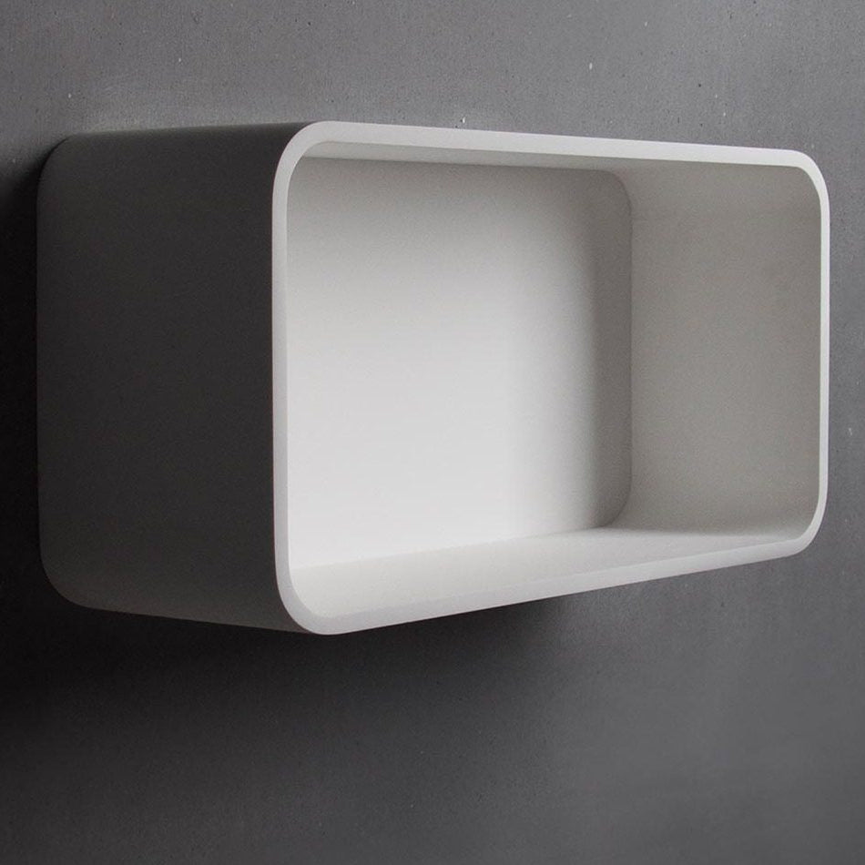 Ideavit SolidTondo 60 Solid Surface Shelf – 24" Matte White – – –