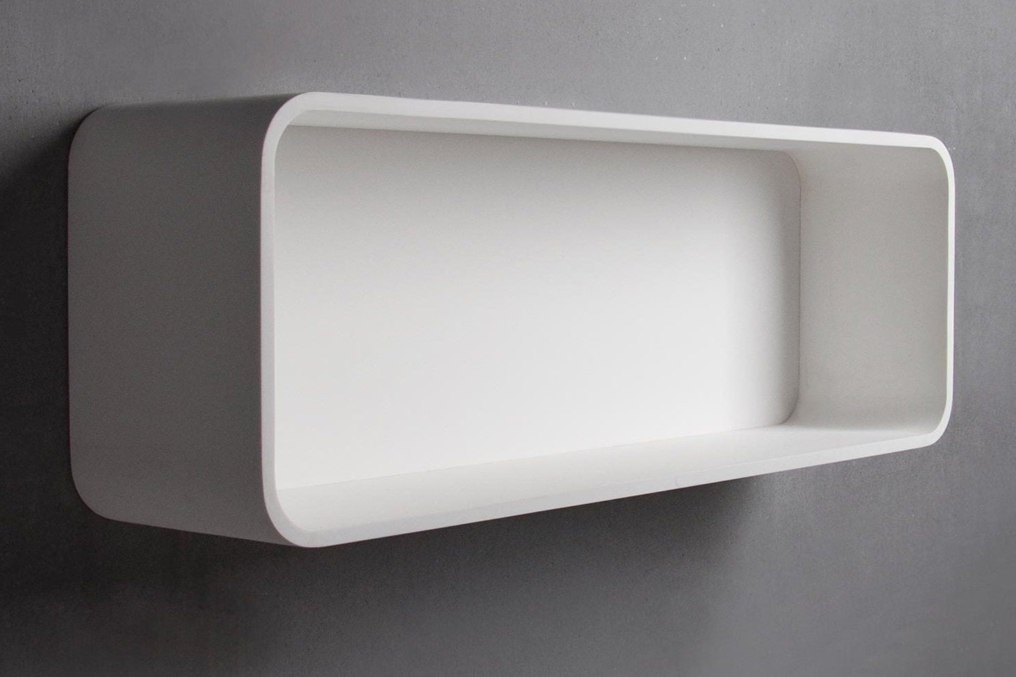 Ideavit SolidTondo 90 Solid Surface Shelf – 35" Matte White – – –