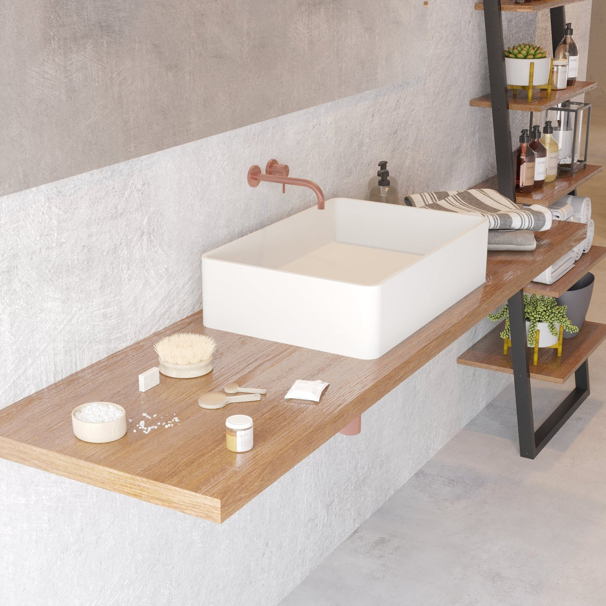 Ideavit SolidTop 60 Vessel Sink – 24" Matte White – – –