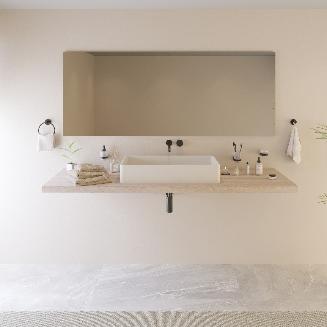 Ideavit SolidTop 80 Vessel Sink – 32" Matte White – – –