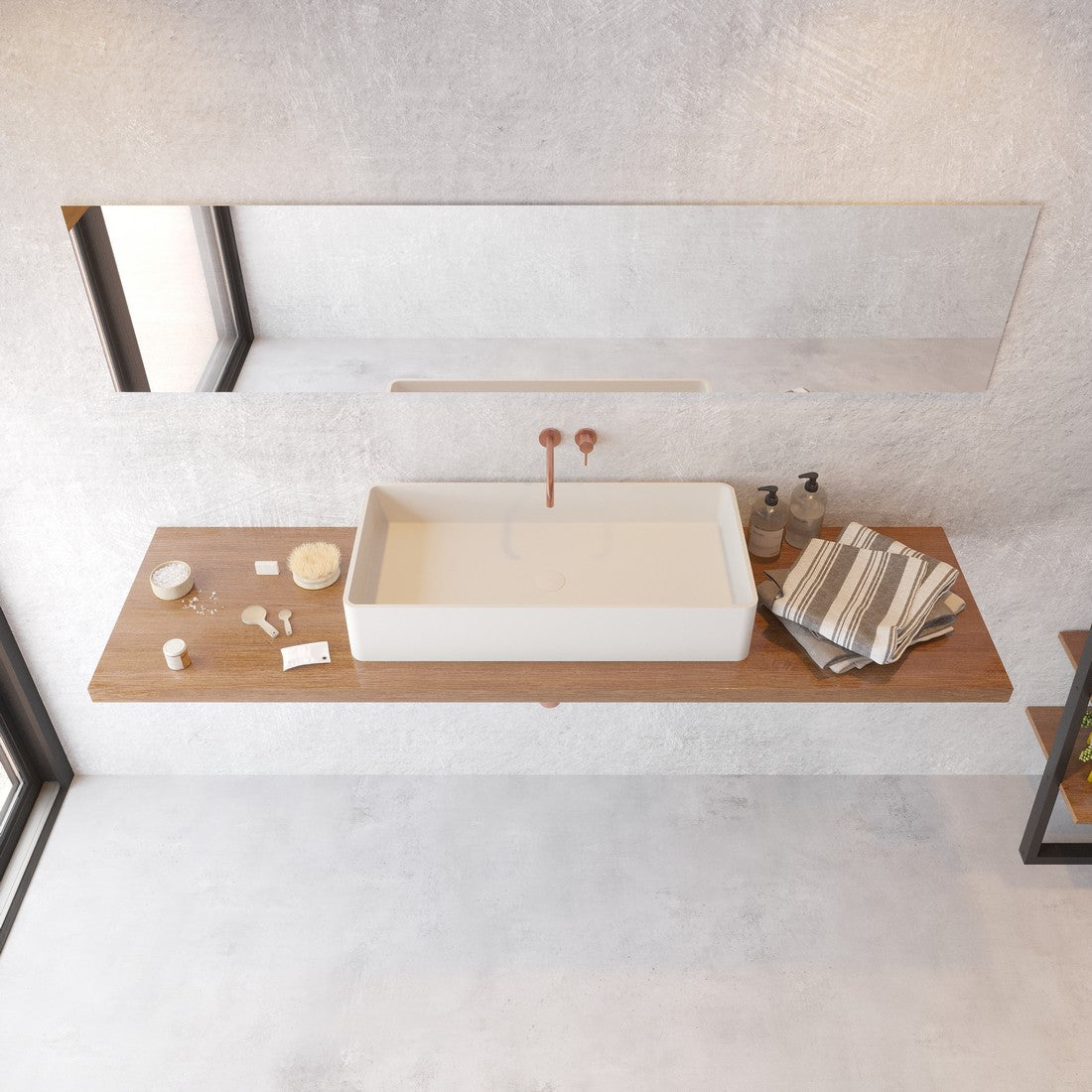 Ideavit SolidTop 80 Vessel Sink – 32" Matte White – – –