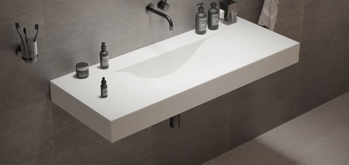 Ideavit SolidVolo 120 Wall - Mounted Sink – 47" Matte White – – –