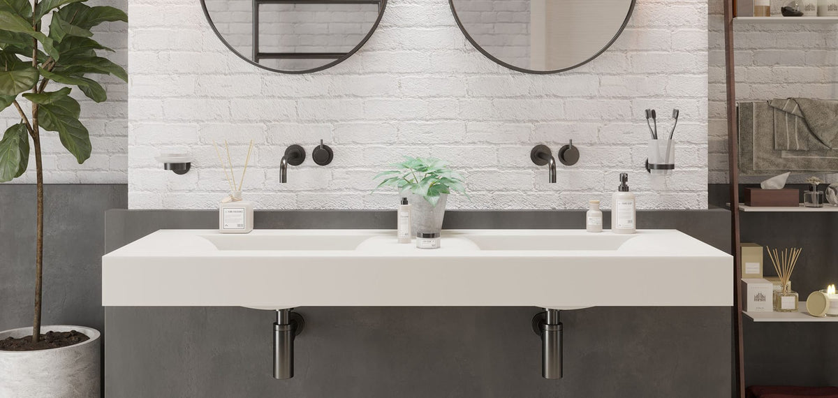 Ideavit SolidVolo 140 D Wall - Mounted Sink – 55" Matte White – – –