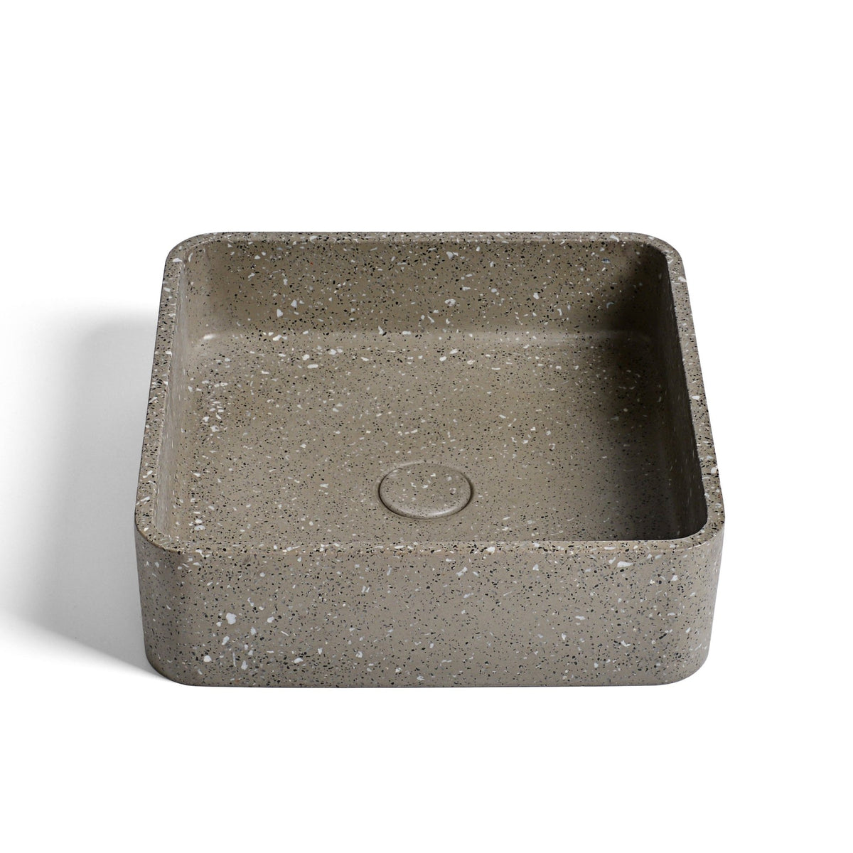 Ideavit SolidZoe Vessel Sink – 15" Grey Terrazzo – – –