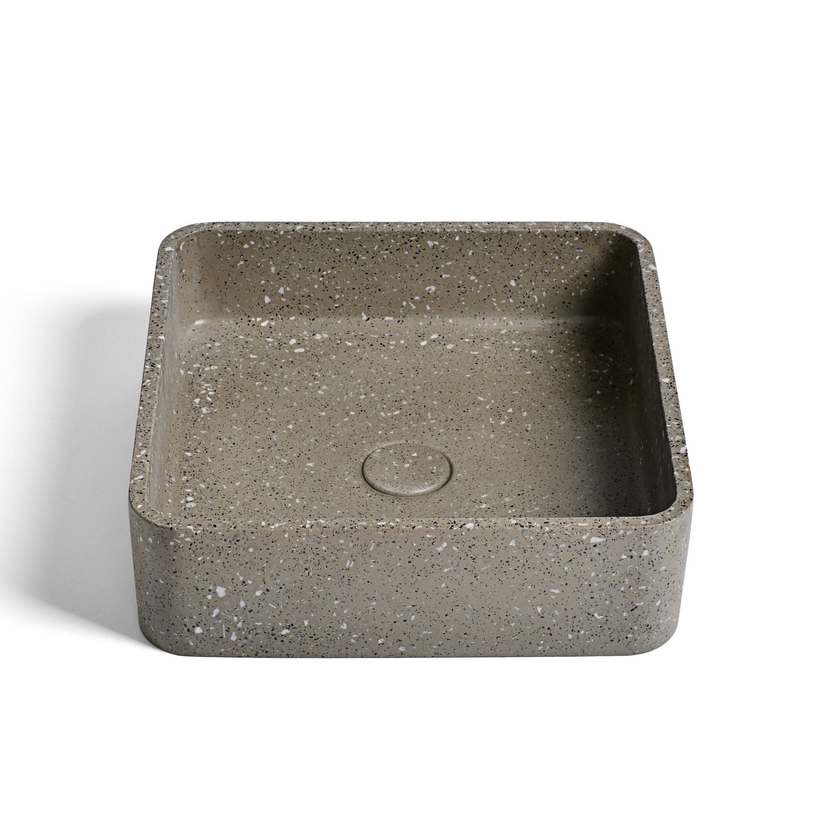 Ideavit SolidZoe Vessel Sink – 15" Grey Terrazzo – – –