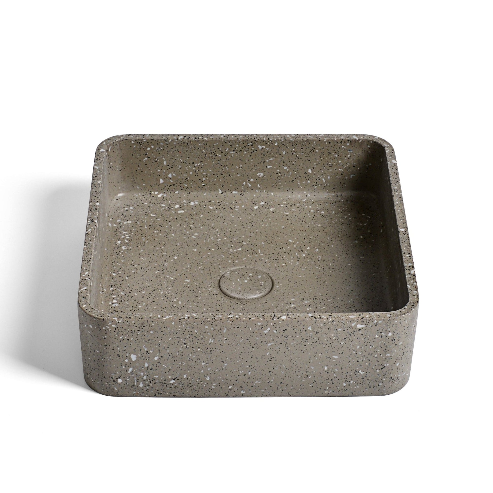 Ideavit SolidZoe Vessel Sink – 15" Grey Terrazzo – – –