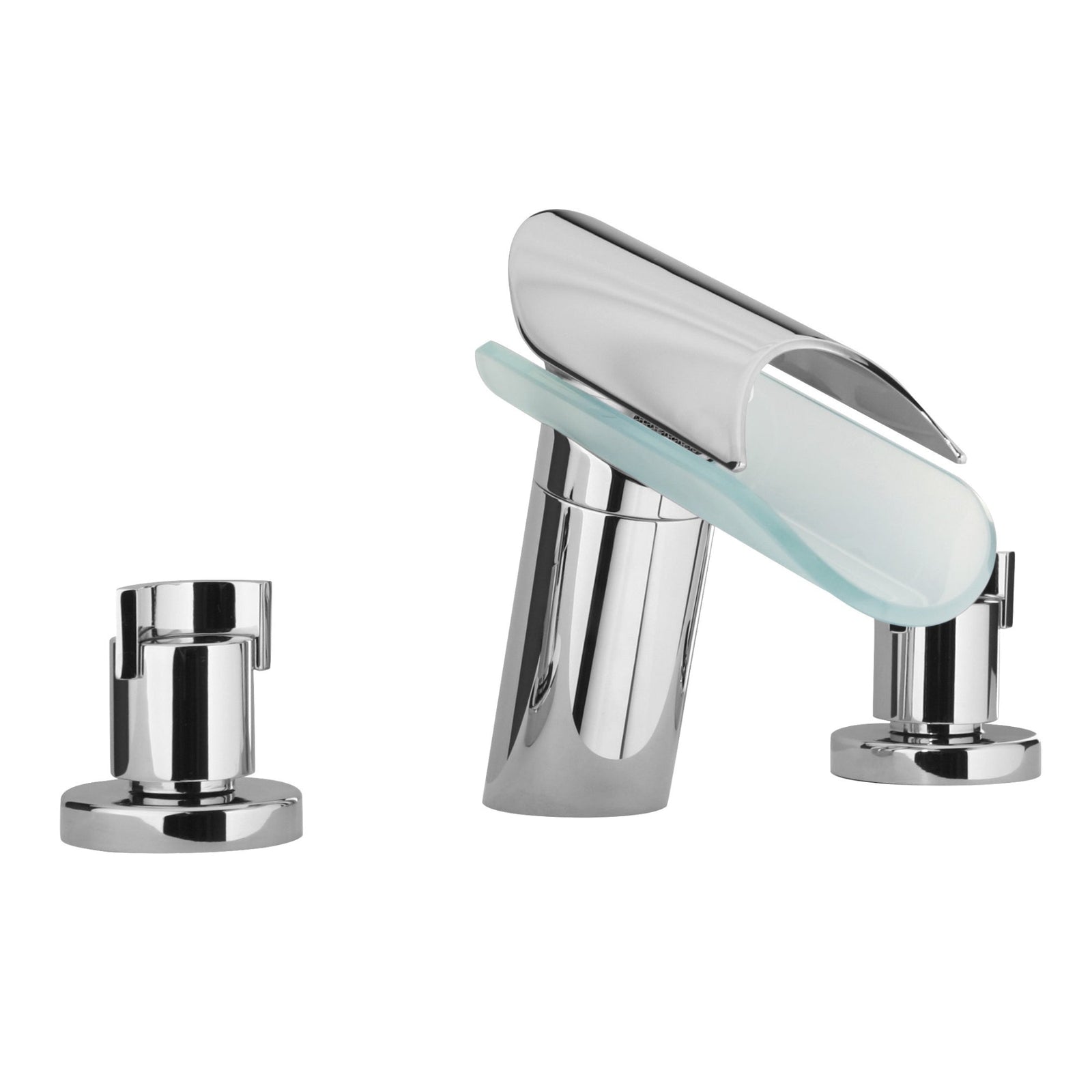 LaToscana MORGANA Roman Tub Faucet with Lever Handles Waterfall Style with Glass Spout – Chrome – –