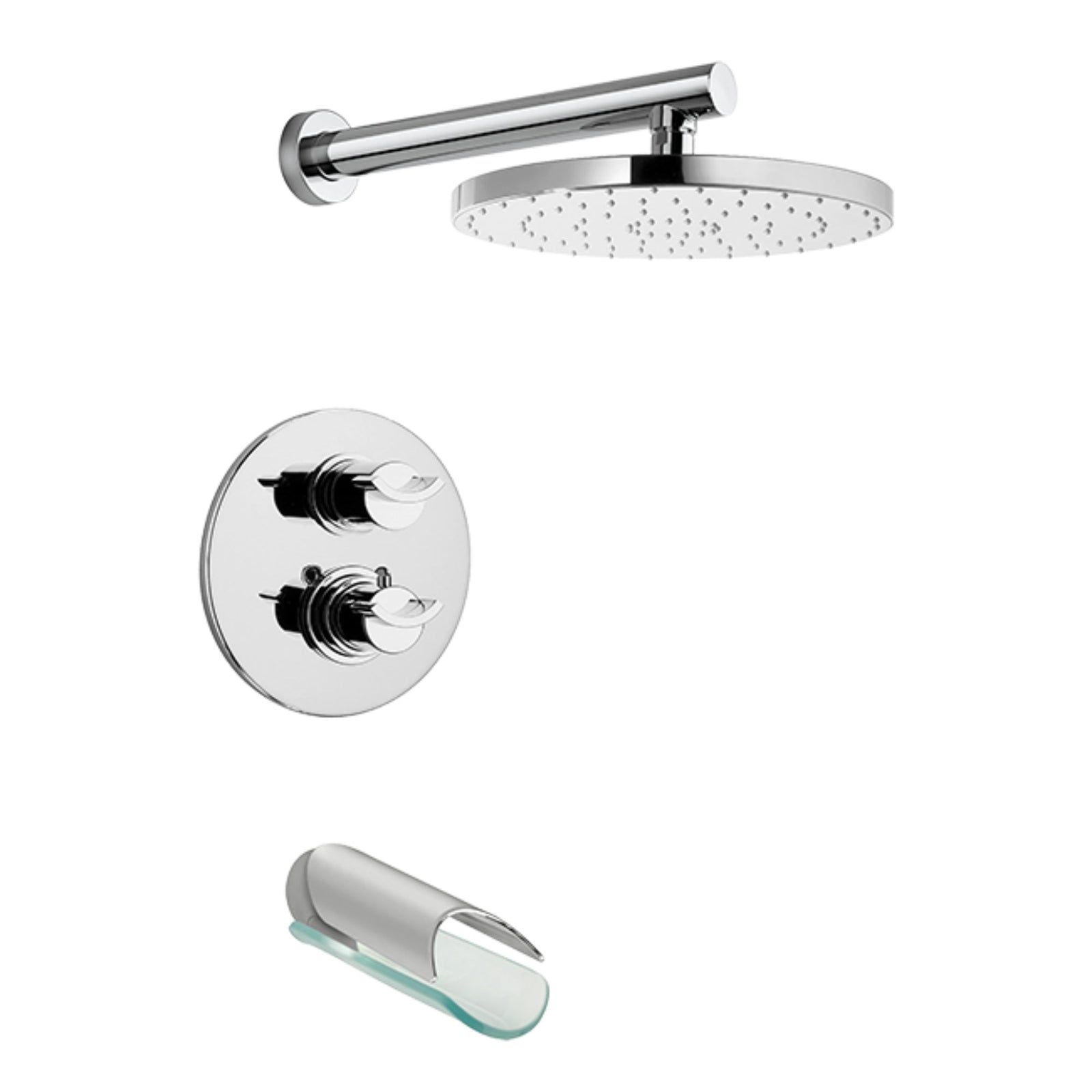 LaToscana MORGANA Thermostatic Tub & Shower KIT Brushed Nickel – – –