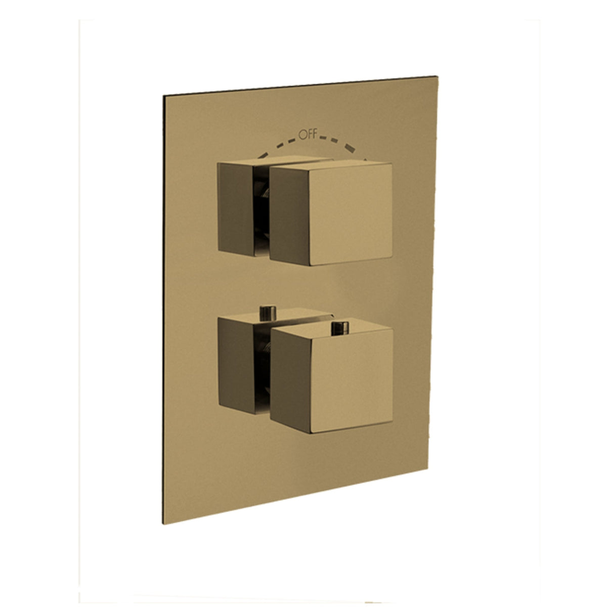 LaToscana QUADRO Thermostatic Tub and Shower Set TRIM (Requires Rough Valve 691) – Matt Gold PVD – –