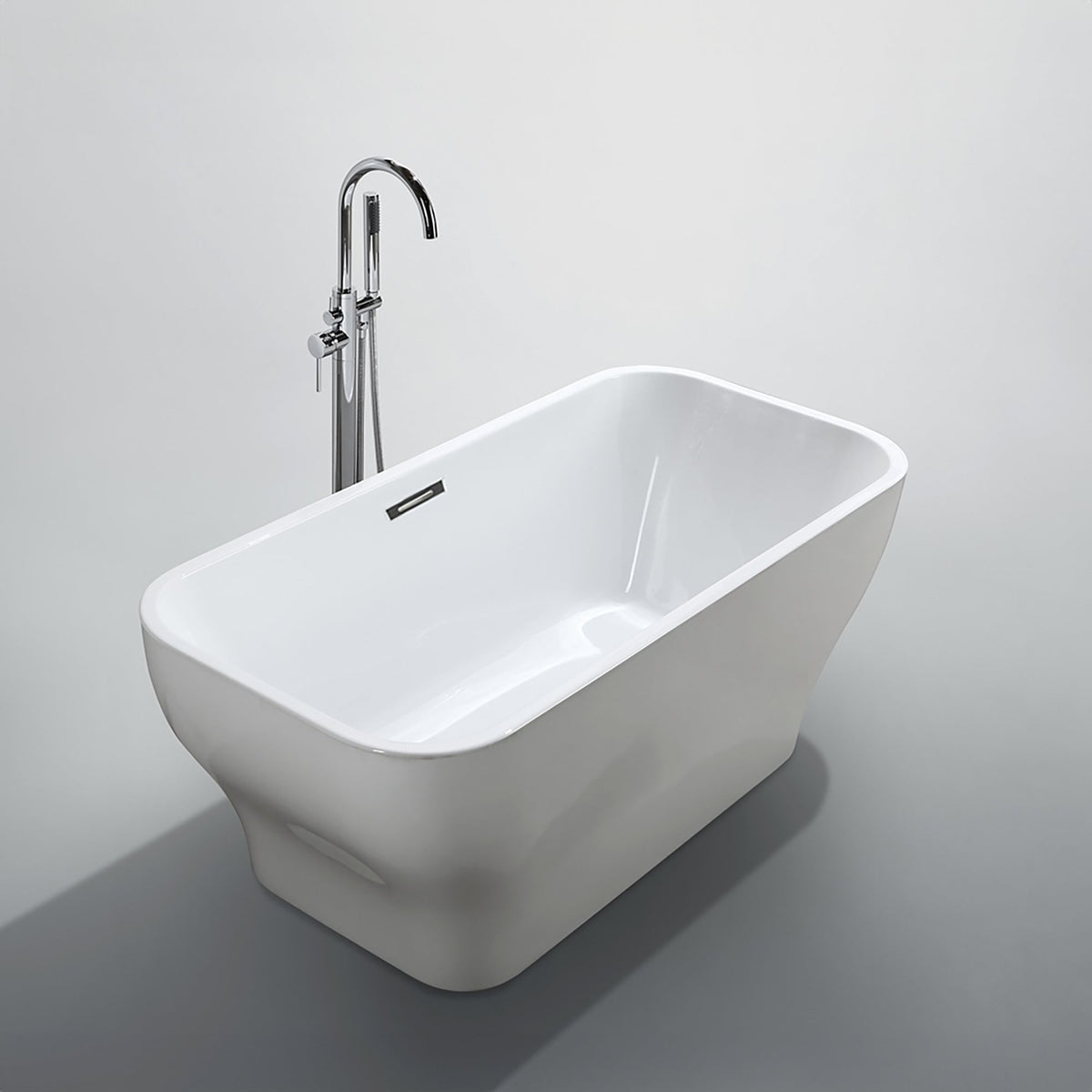 Novara 59 inch Freestanding Bathtub in Glossy White - Bellaterra Home - Mihodo