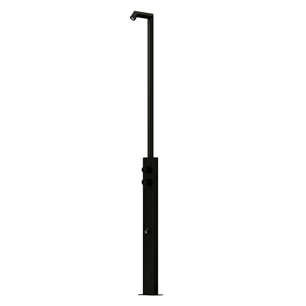 Rain Therapy Freestanding Outdoor Shower with Rain Head – 87" – Rain Head + Foot Rinse – RT Brushed Gunmetal PVD –