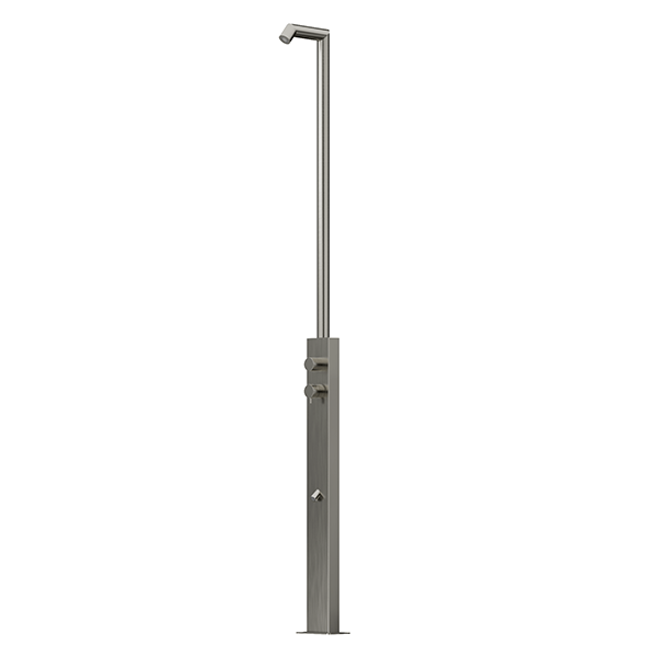 Rain Therapy Freestanding Outdoor Shower with Rain Head – 87" – Rain Head + Foot Rinse – RT Brushed Stainless Steel –