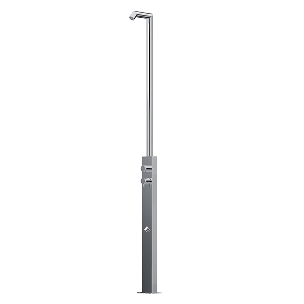 Rain Therapy Freestanding Outdoor Shower with Rain Head – 87" – Rain Head + Foot Rinse – RT Polished Stainless Steel –