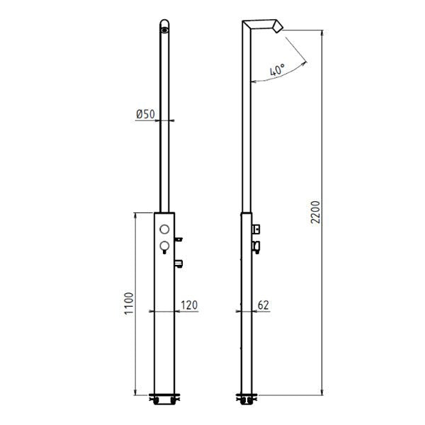 Rain Therapy Freestanding Outdoor Shower with Rain Head – 87" – Rain Head + Hand Shower – RT Matte Black –