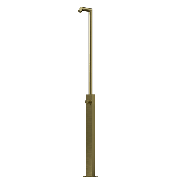 Rain Therapy Freestanding Outdoor Shower with Rain Head – 87" – Rain Head Only – RT Brushed Brass PVD –