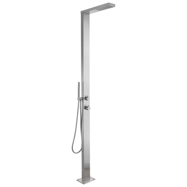 Rain Therapy Freestanding Outdoor Shower with Rain Head & Shower Wand – 85" – – –