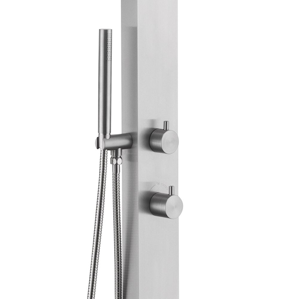 Rain Therapy Freestanding Outdoor Shower with Rain Head & Shower Wand – 85" – – –