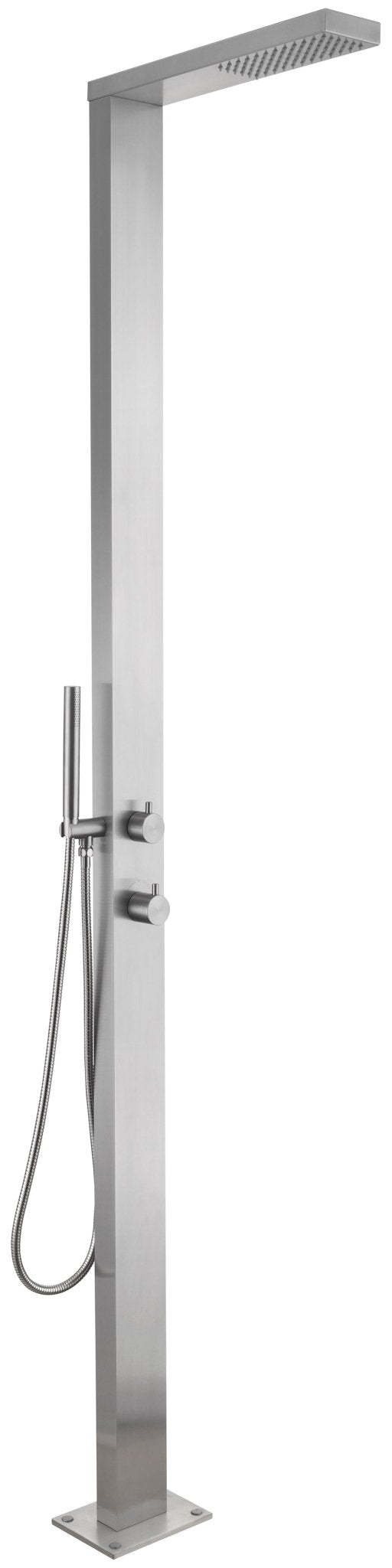 Rain Therapy Freestanding Outdoor Shower with Rain Head & Shower Wand – 85" – – –