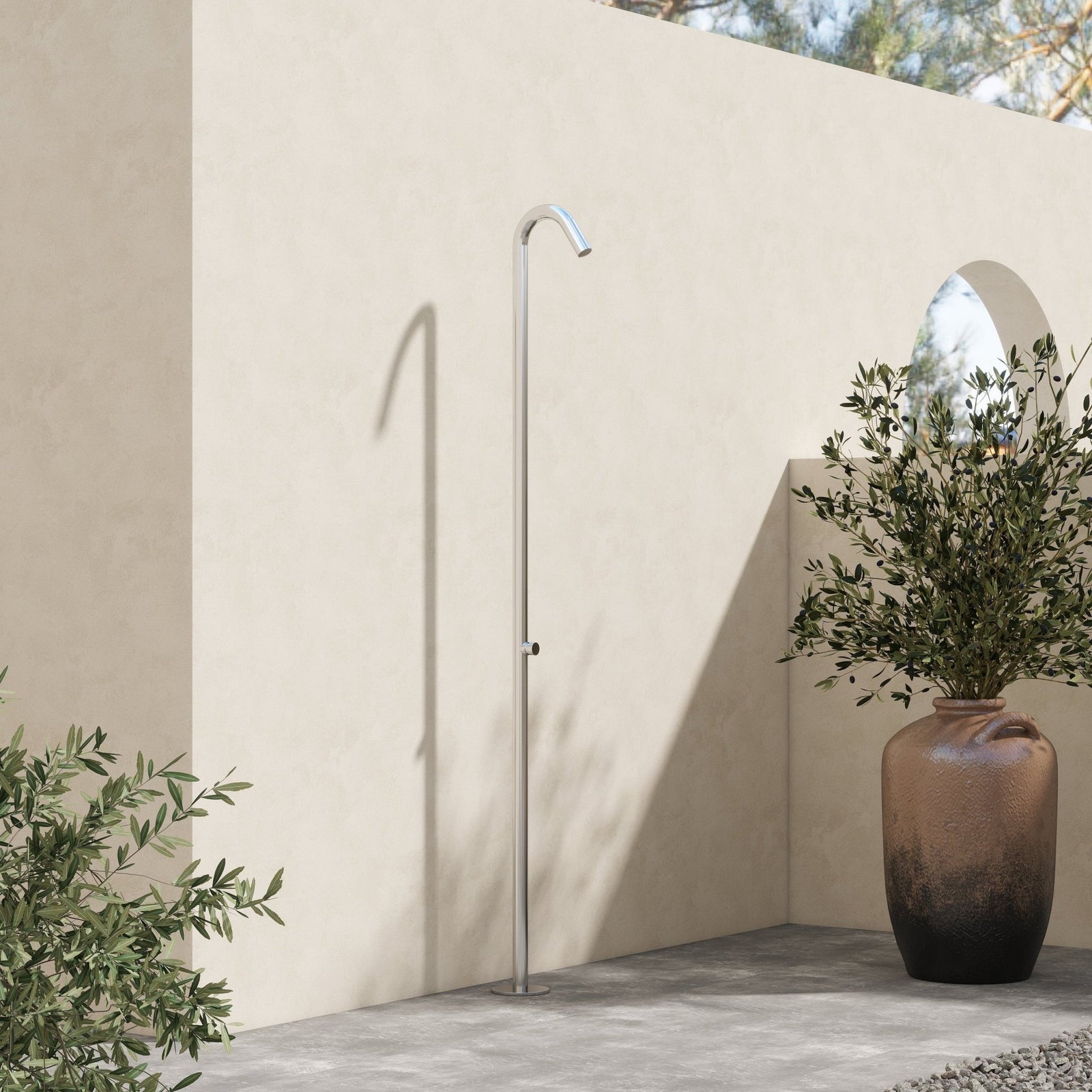 Rain Therapy Freestanding Outdoor Shower with Timed Cold Water – 90" – – –