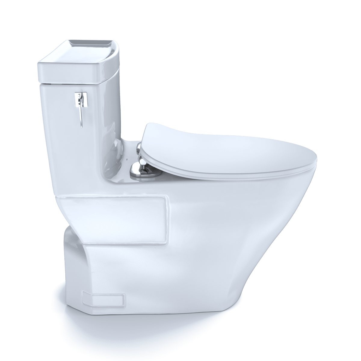 TOTO® Aimes® One-Piece Elongated 1.28 gpf Toilet with CeFIONtect® and Softclose® Seat – Elongated – Cotton White –
