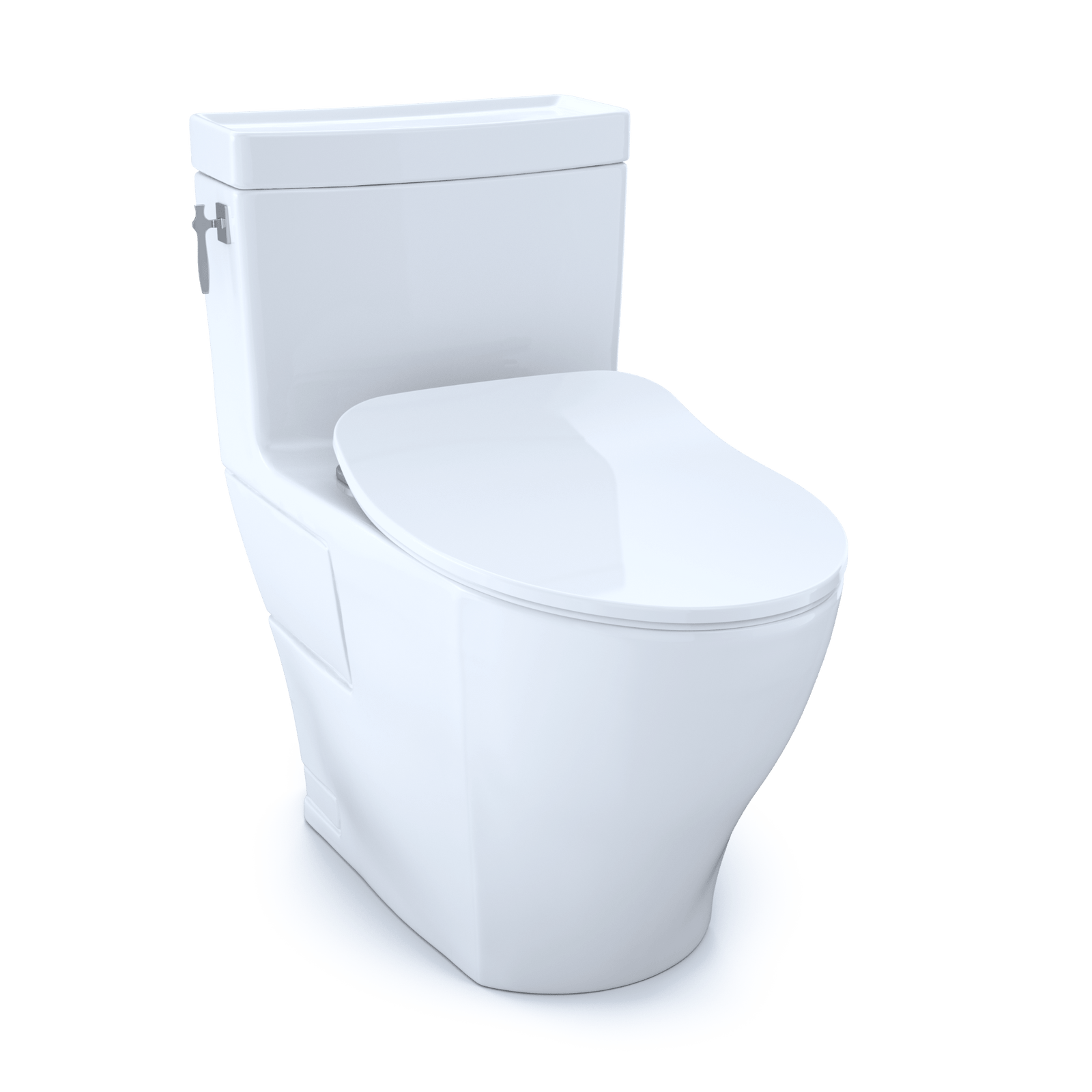 TOTO® Aimes® One-Piece Elongated 1.28 gpf Toilet with CeFIONtect® and Softclose® Seat – Elongated – Cotton White –