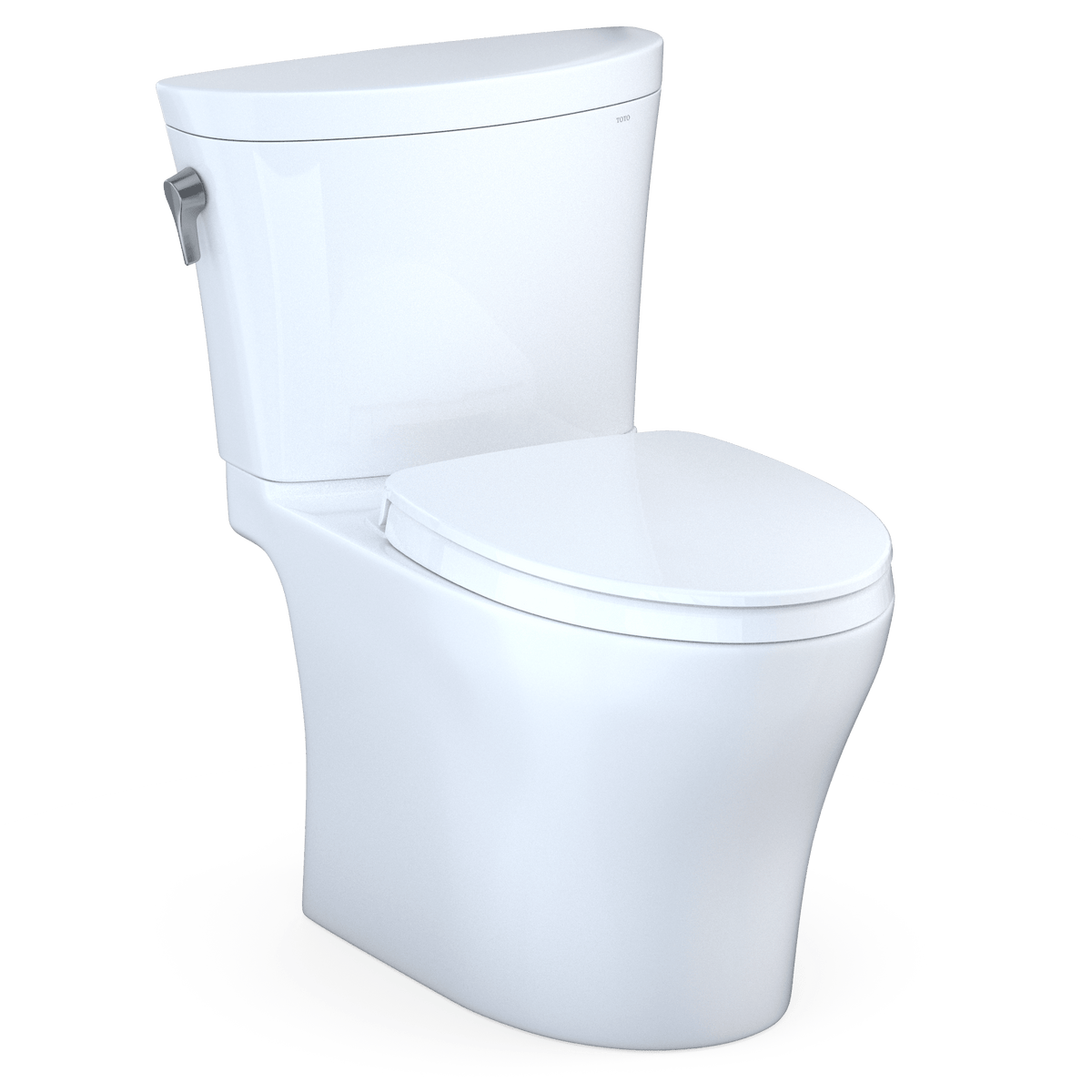 TOTO® Aquia IV® Arc Two-Piece Elongated Dual Flush 1.28 and 0.9 gpf Universal Height Toilet with CeFIONtect® – Elongated – –