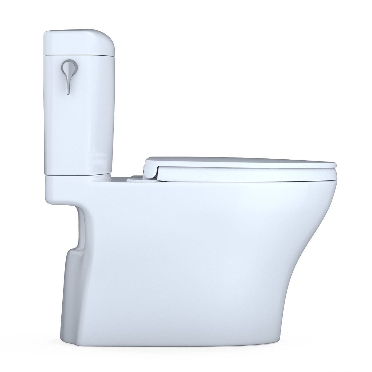 TOTO® Aquia IV® Cube Two-Piece Elongated Dual Flush 1.28 and 0.9 gpf Universal Height Toilet with CeFIONtect® – Elongated – Cotton White –