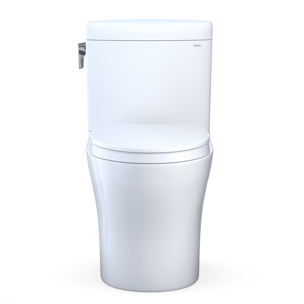 TOTO® Aquia IV® Cube Two-Piece Elongated Dual Flush 1.28 and 0.9 gpf Universal Height Toilet with CeFIONtect® – Elongated – Cotton White –