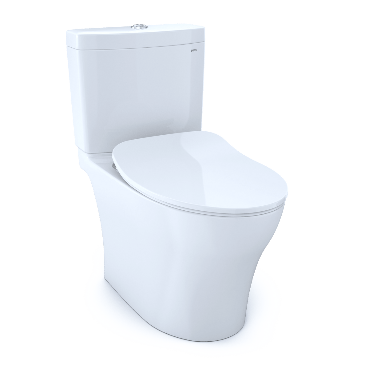 TOTO® Aquia® IV Two-Piece Elongated Dual Flush 1.28 and 0.9 gpf Toilet with CeFIONtect® and Softclose® Seat – Elongated – Cotton White –