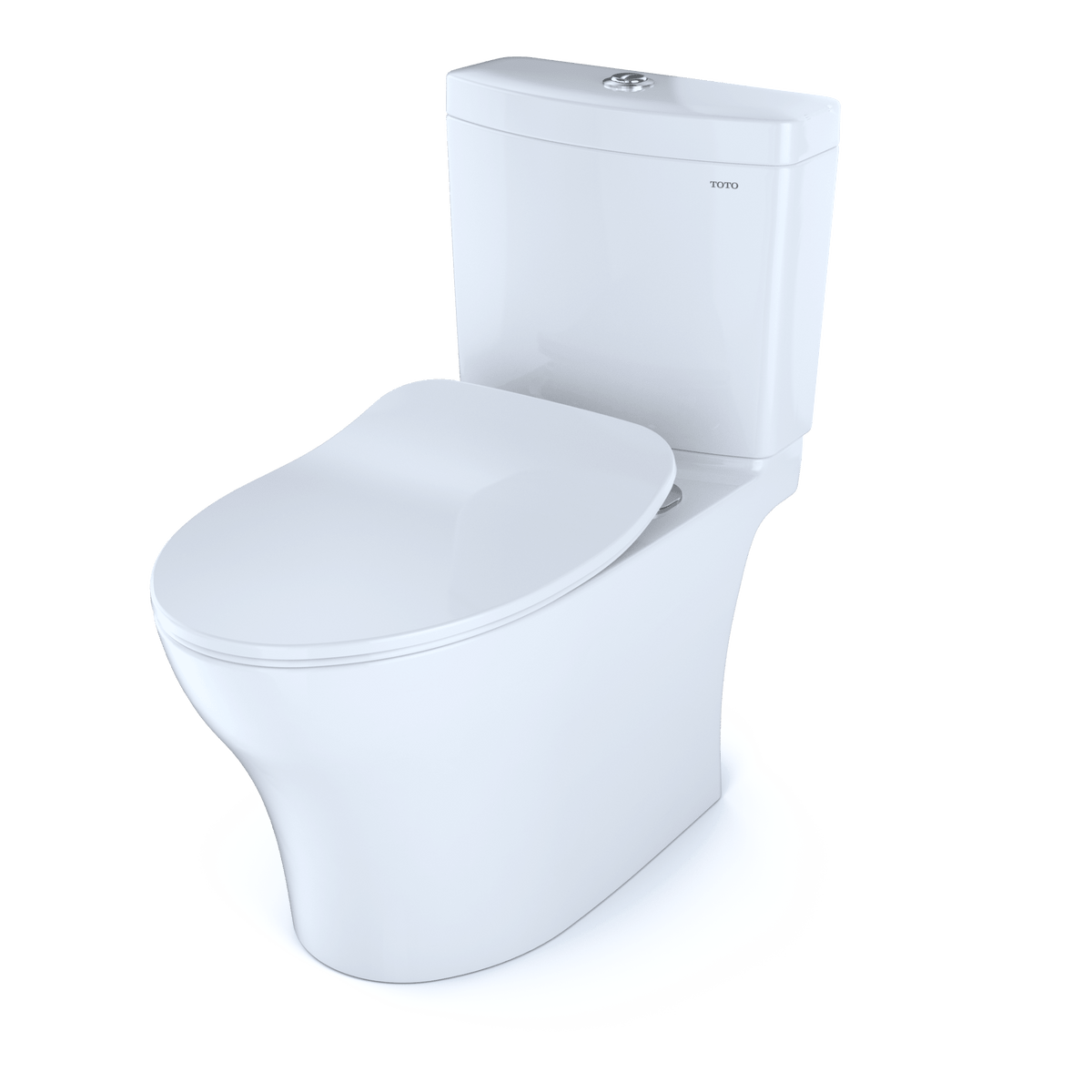 TOTO® Aquia® IV Two-Piece Elongated Dual Flush 1.28 and 0.9 gpf Toilet with CeFIONtect® and Softclose® Seat – Elongated – Cotton White –