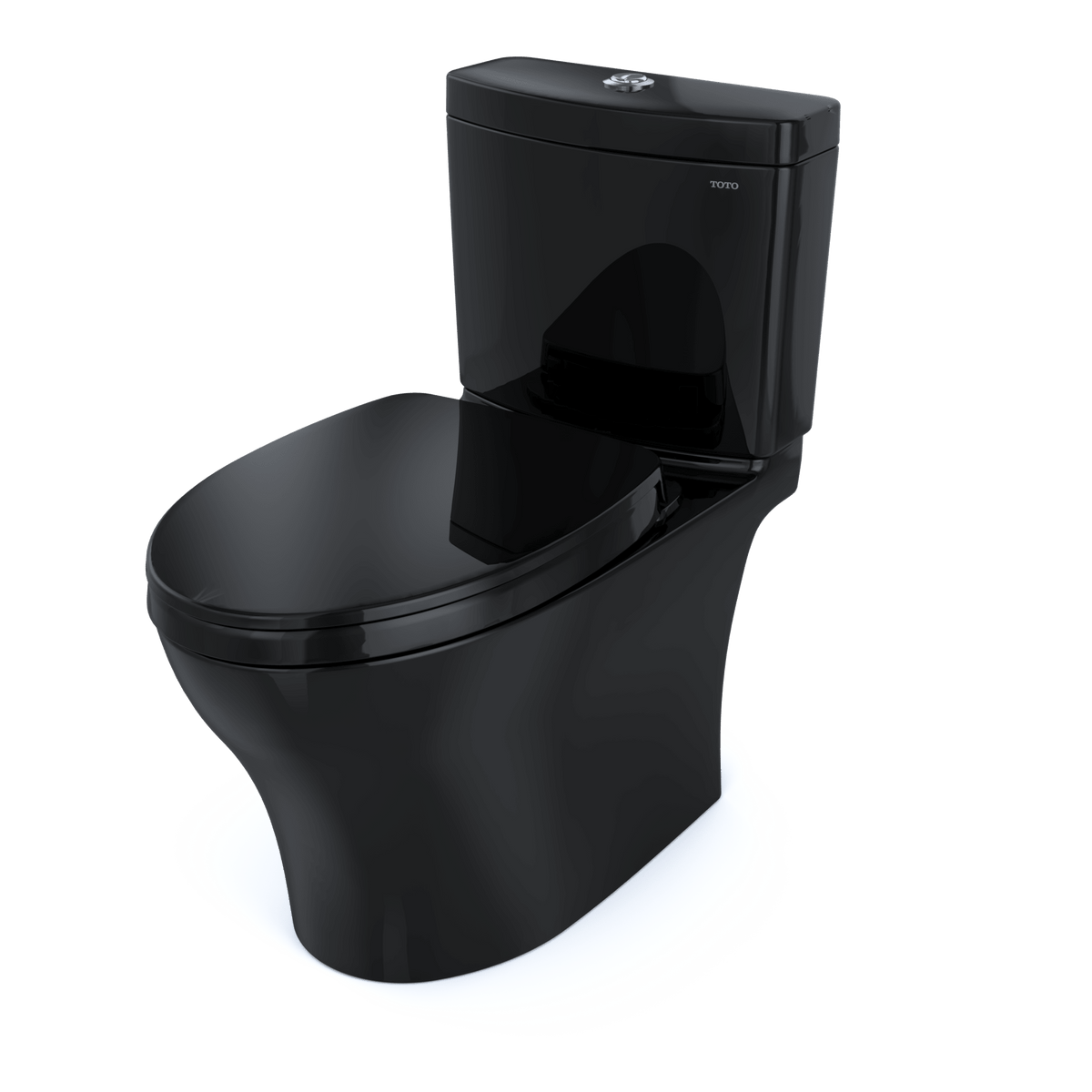 TOTO® Aquia® IV Two-Piece Elongated Dual Flush 1.28 and 0.9 gpf Universal Height Toilet – Elongated – Ebony –