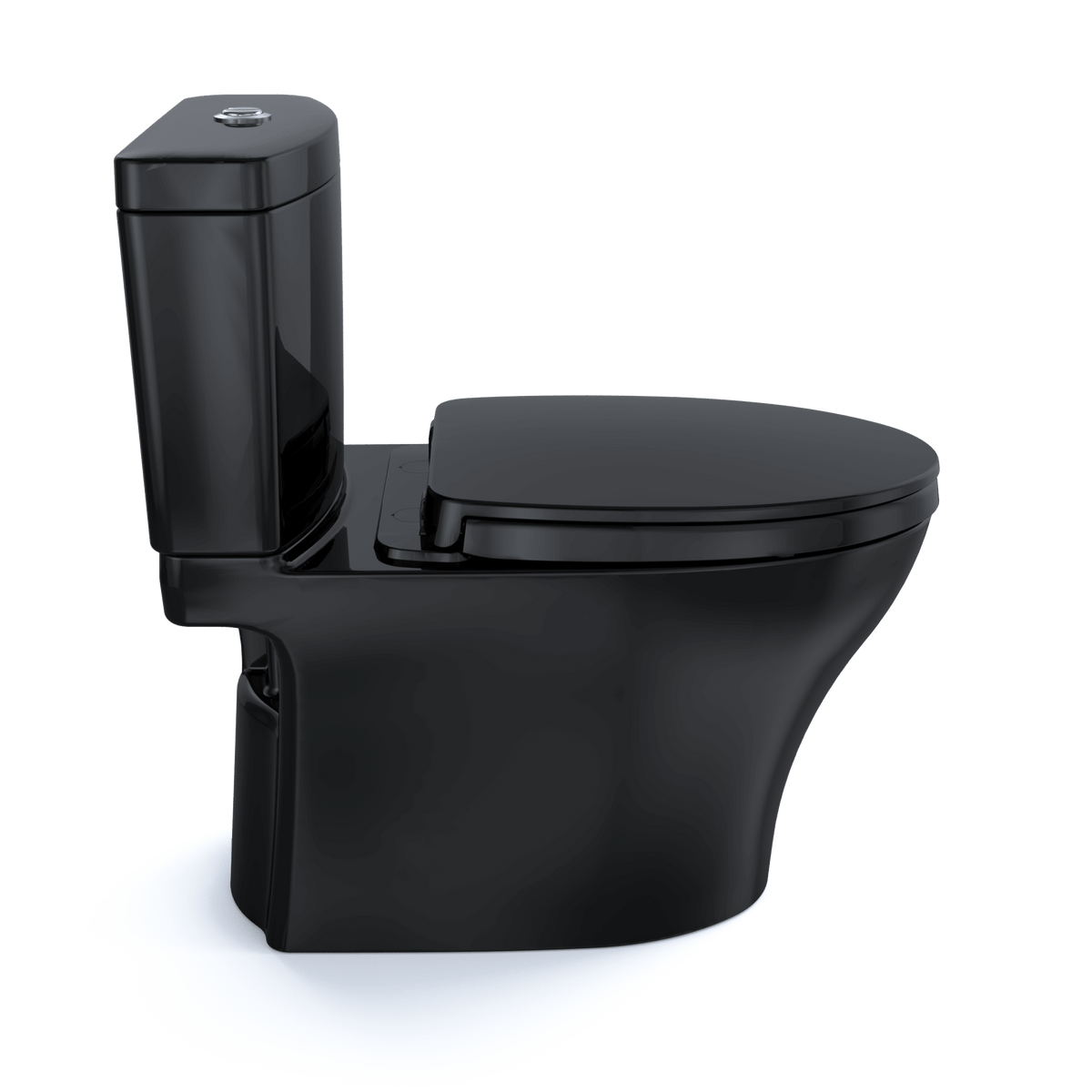 TOTO® Aquia® IV Two-Piece Elongated Dual Flush 1.28 and 0.9 gpf Universal Height Toilet – Elongated – Ebony –