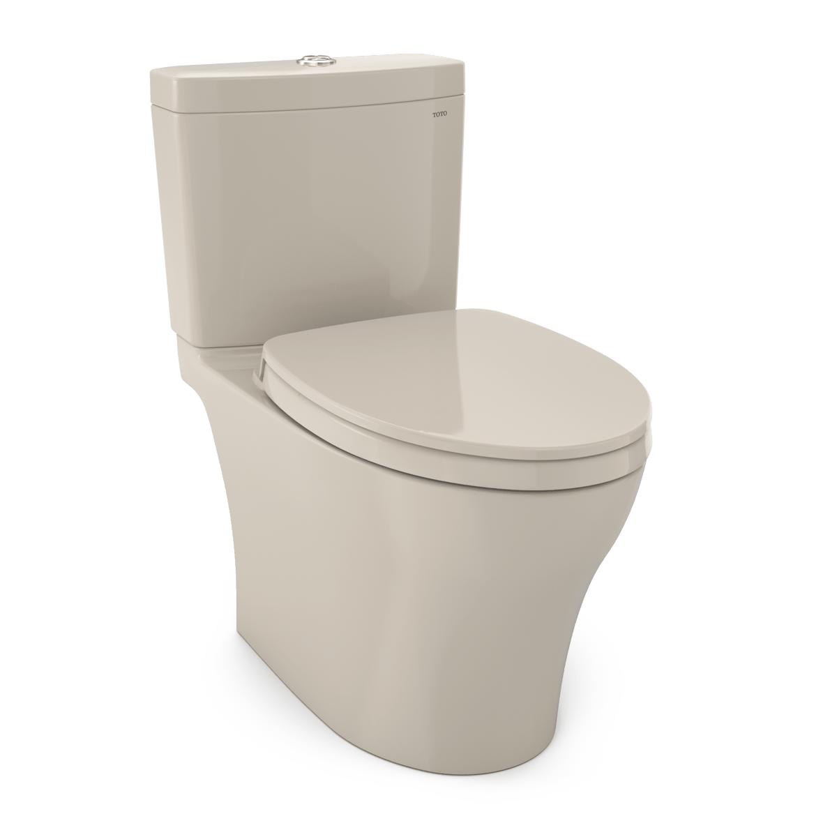 TOTO® Aquia® IV Two-Piece Elongated Dual Flush 1.28 and 0.9 gpf Universal Height Toilet with CeFIONtect® – Bone – –