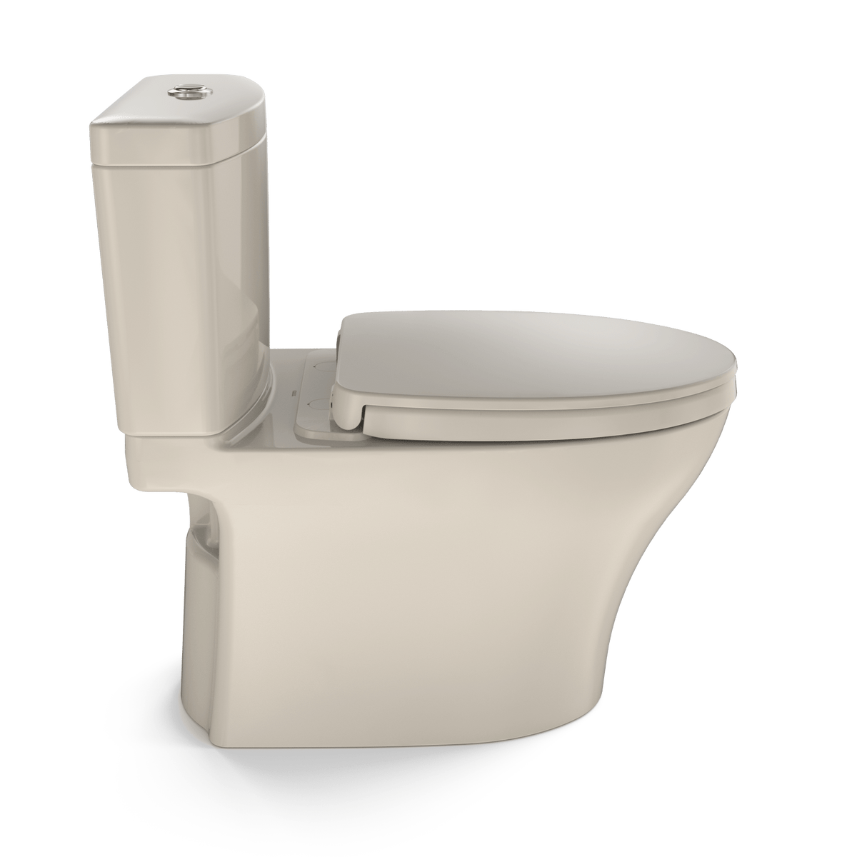 TOTO® Aquia® IV Two-Piece Elongated Dual Flush 1.28 and 0.9 gpf Universal Height Toilet with CeFIONtect® – Bone – –