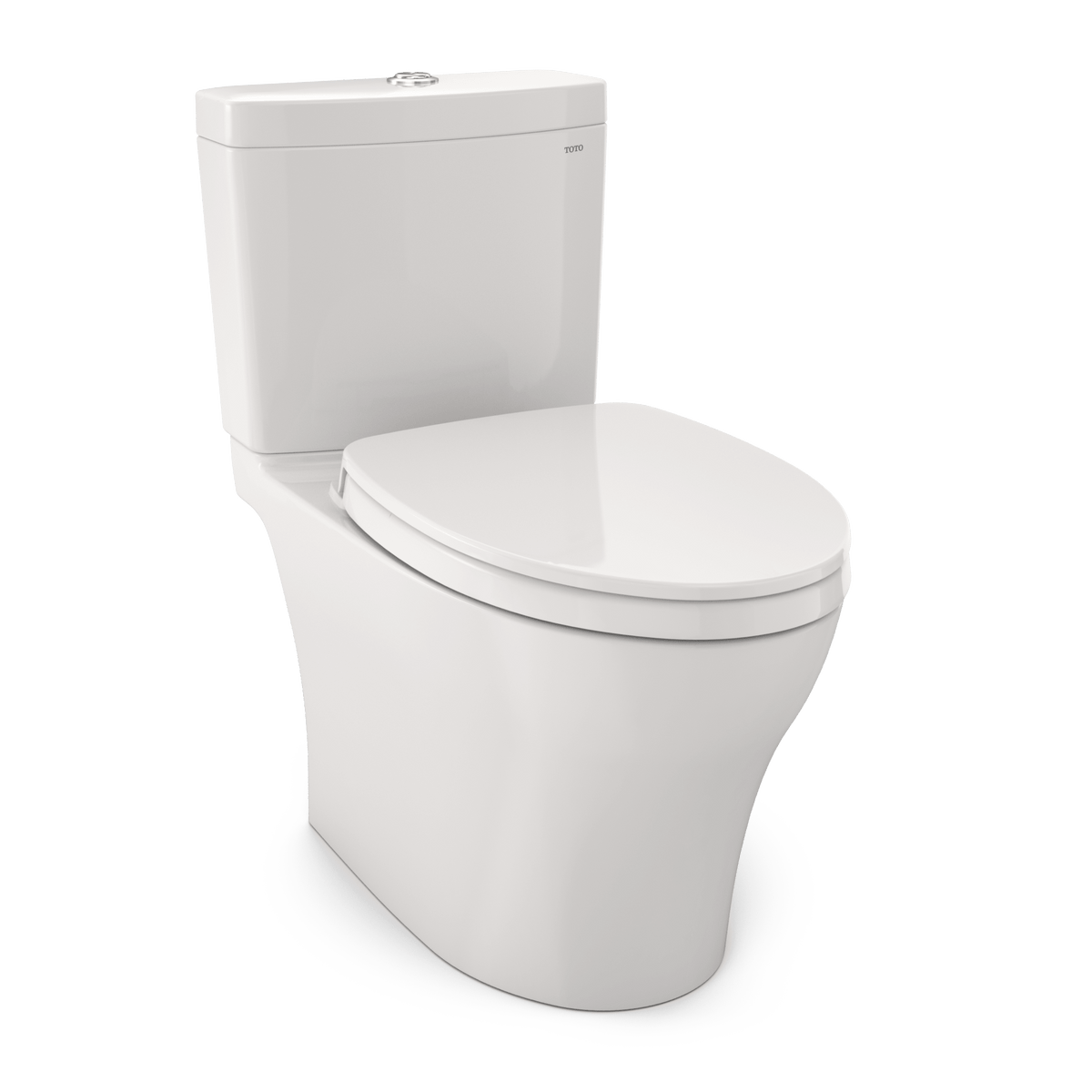 TOTO® Aquia® IV Two-Piece Elongated Dual Flush 1.28 and 0.9 gpf Universal Height Toilet with CeFIONtect® – Colonial White – –