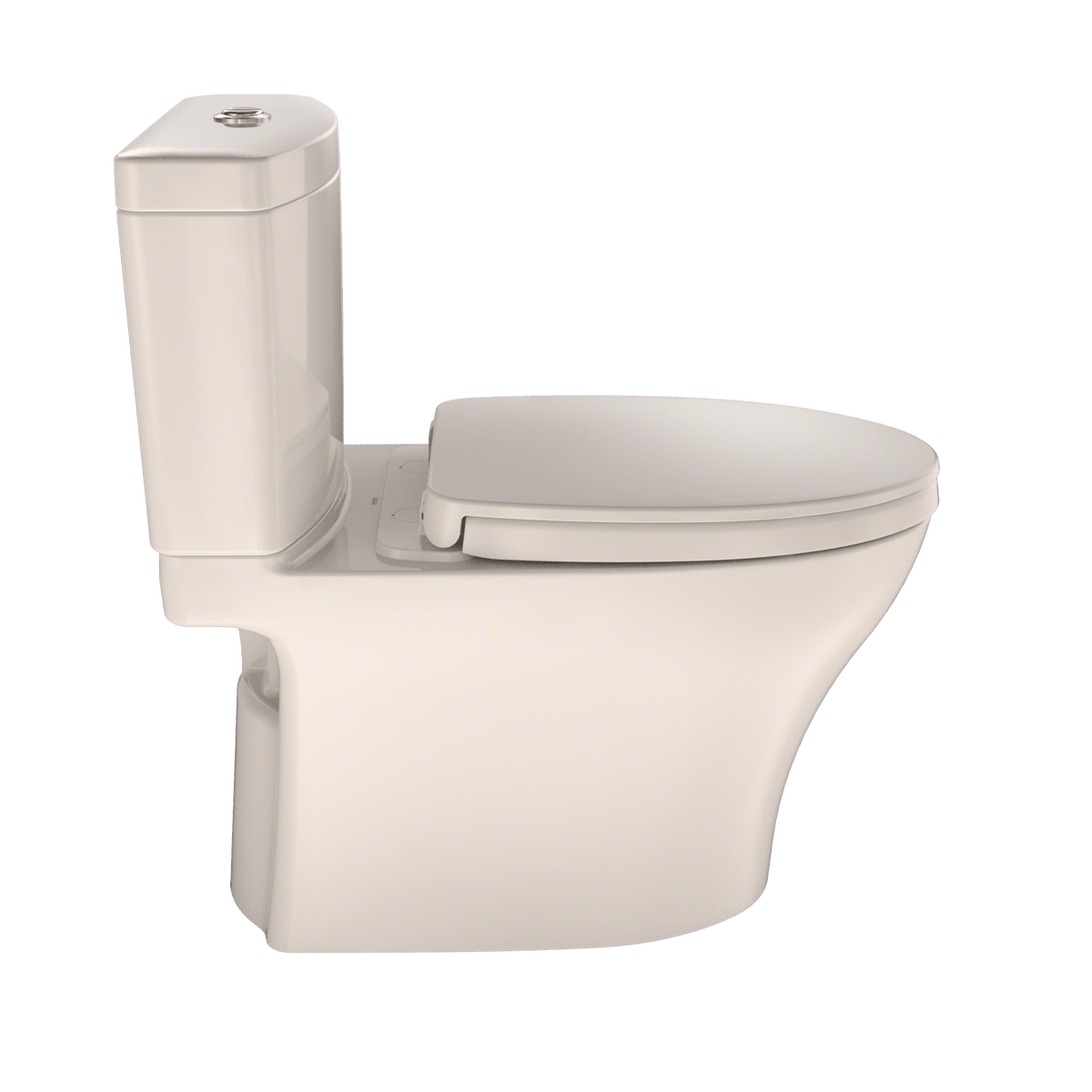 TOTO® Aquia® IV Two-Piece Elongated Dual Flush 1.28 and 0.9 gpf Universal Height Toilet with CeFIONtect® – Sedona Beige – –