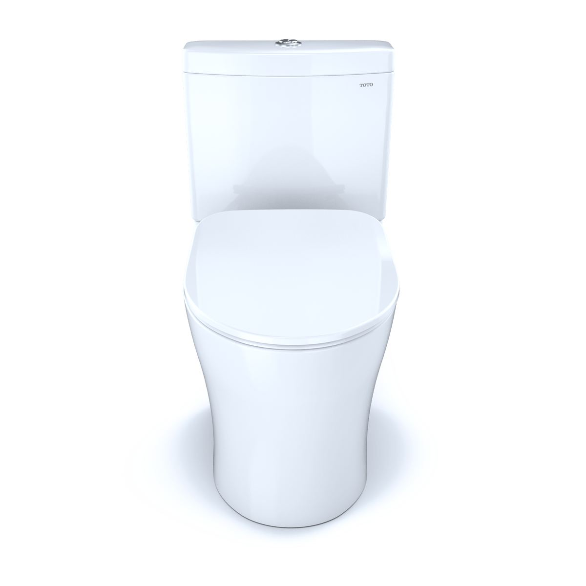 TOTO® Aquia® IV Two-Piece Elongated Dual Flush 1.28 and 0.9 gpf Universal Height Toilet with CeFIONtect® and SoftClose® Seat – Elongated – Cotton White –