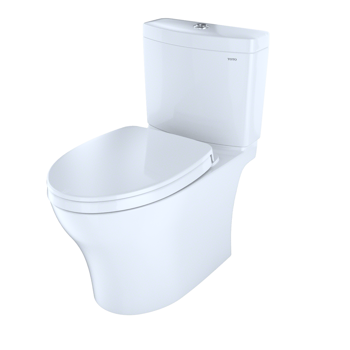 TOTO® Aquia® IV Two-Piece Elongated Dual Flush 1.28 and 0.9 gpf Universal Height Toilet with CeFIONtect® – Cotton White – –