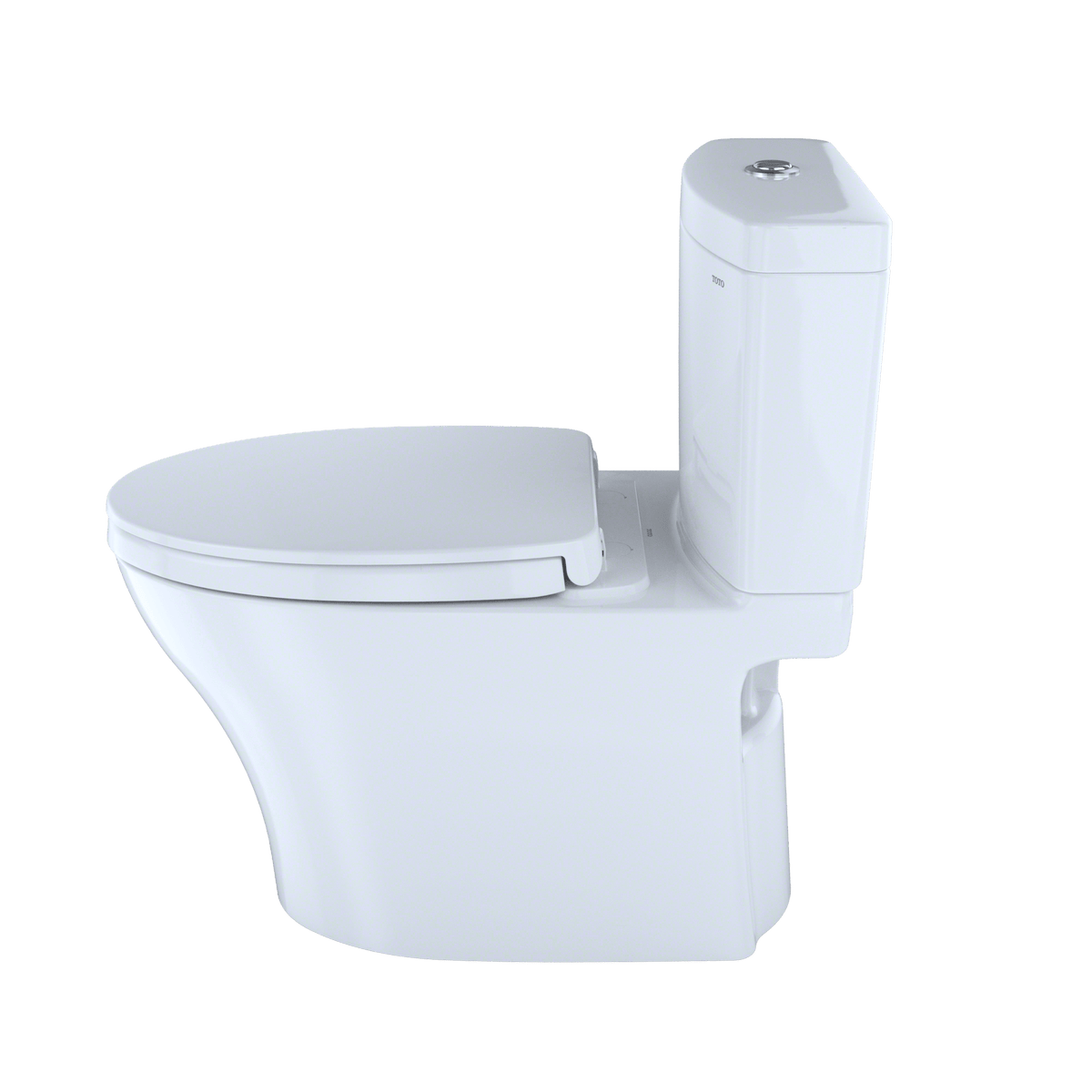 TOTO® Aquia® IV Two-Piece Elongated Dual Flush 1.28 and 0.9 gpf Universal Height Toilet with CeFIONtect® – Cotton White – –