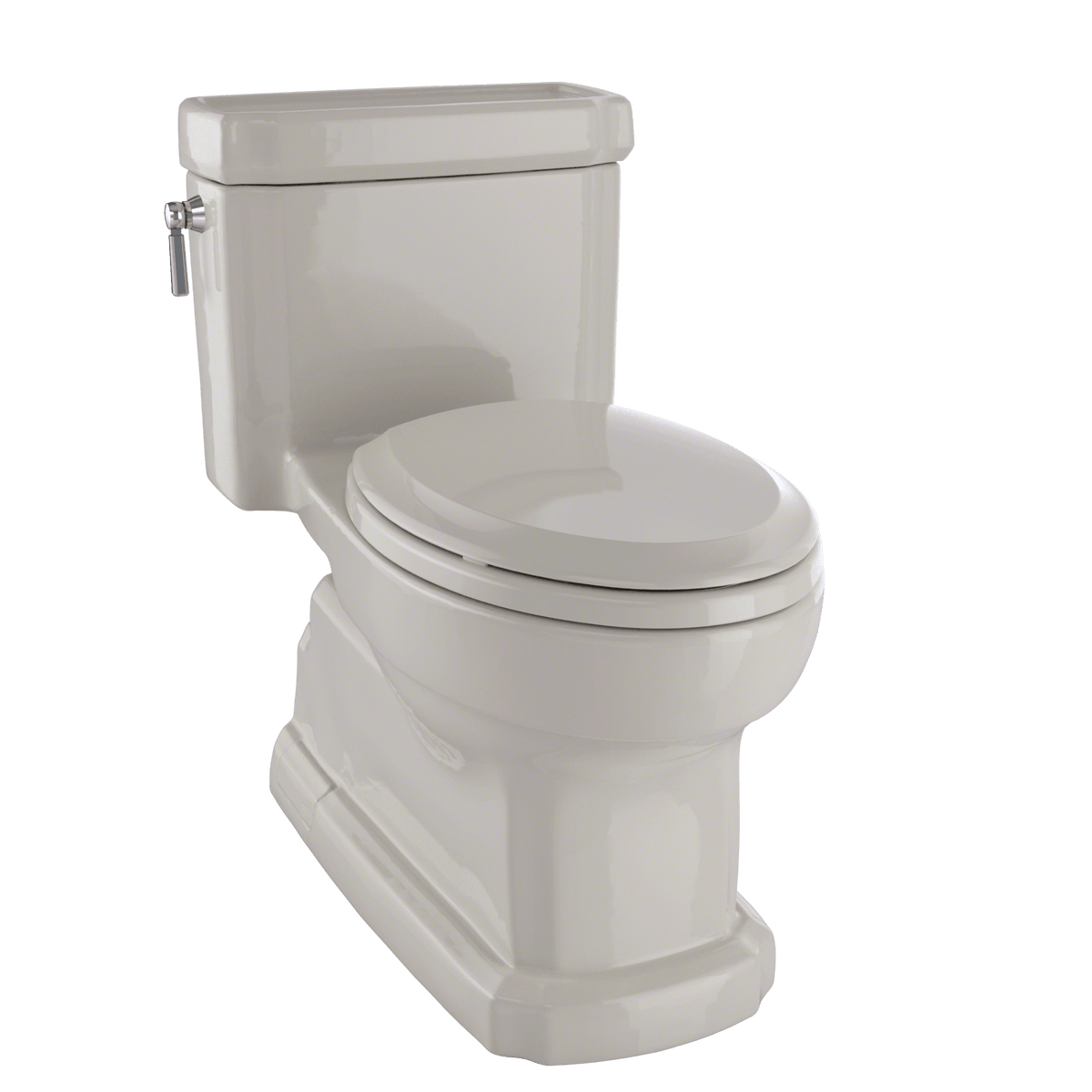 TOTO® Eco Guinevere® Elongated 1.28 gpf Universal Height Skirted Toilet with CeFIONtect® and Softclose® Seat – Elongated – Bone –