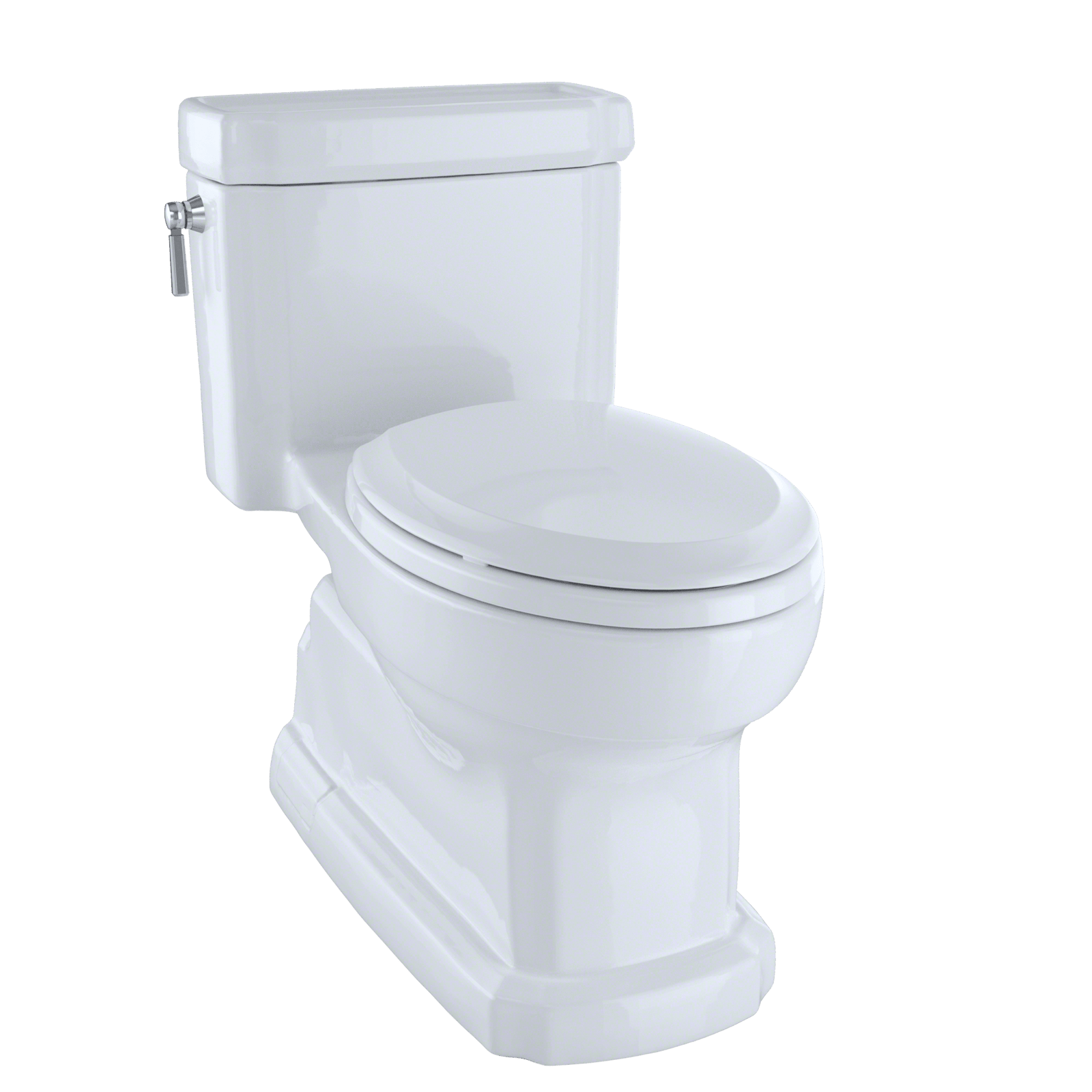 TOTO® Eco Guinevere® Elongated 1.28 gpf Universal Height Skirted Toilet with CeFIONtect® and Softclose® Seat – Elongated – Cotton White –