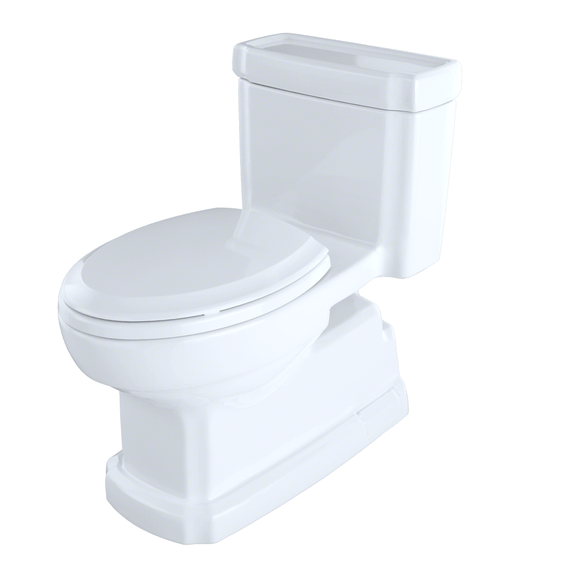 TOTO® Eco Guinevere® Elongated 1.28 gpf Universal Height Skirted Toilet with CeFIONtect® and Softclose® Seat – Elongated – Cotton White –