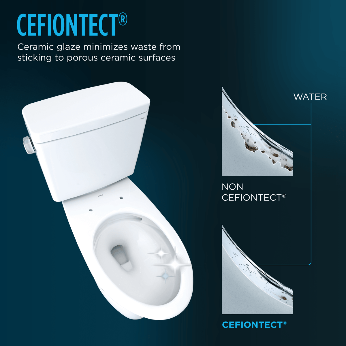 TOTO® Eco Guinevere® Elongated 1.28 gpf Universal Height Skirted Toilet with CeFIONtect® and Softclose® Seat – Elongated – Cotton White –