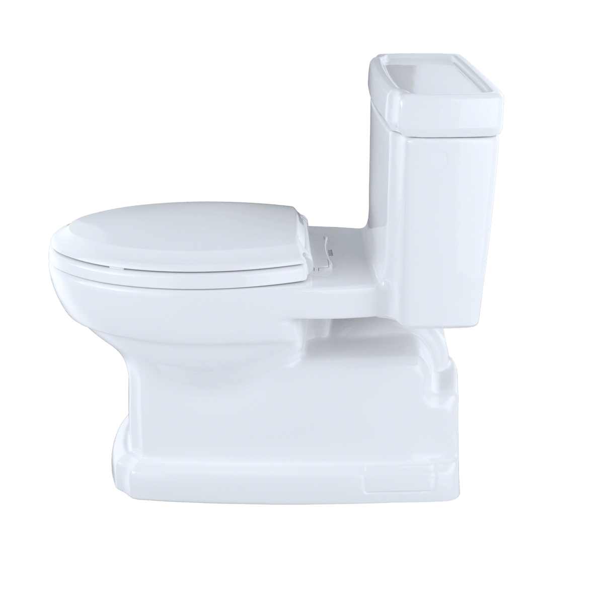 TOTO® Eco Guinevere® Elongated 1.28 gpf Universal Height Skirted Toilet with CeFIONtect® and Softclose® Seat – Elongated – Cotton White –