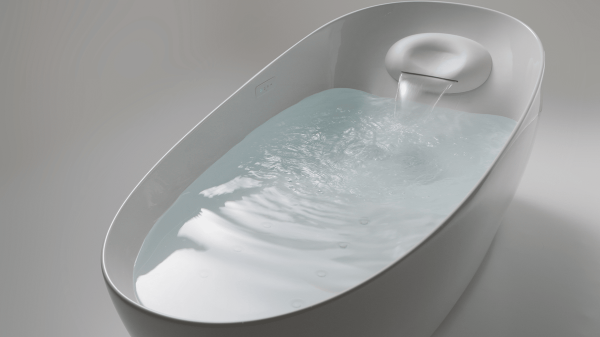 TOTO® Flotation Bathtub with Zero Dimension® and Hydrohands – Oval – Glossy White –