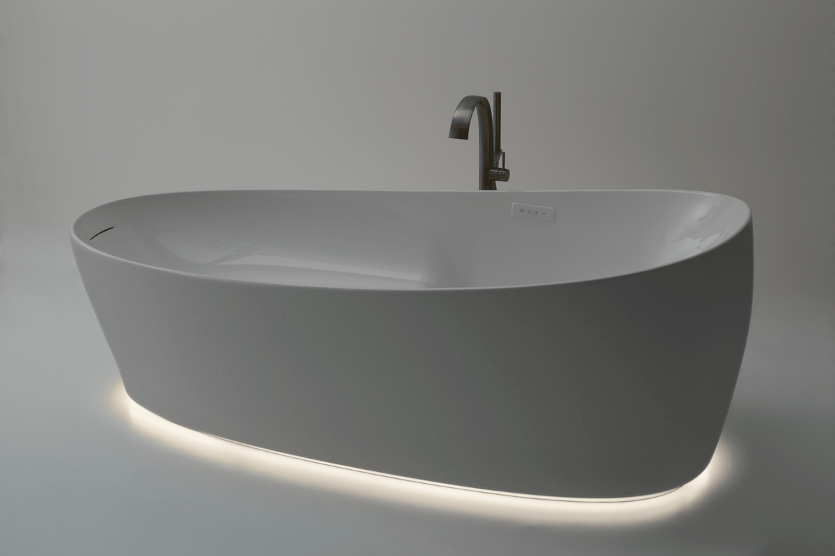 TOTO® Flotation Bathtub with Zero Dimension® and Hydrohands – Oval – Glossy White –
