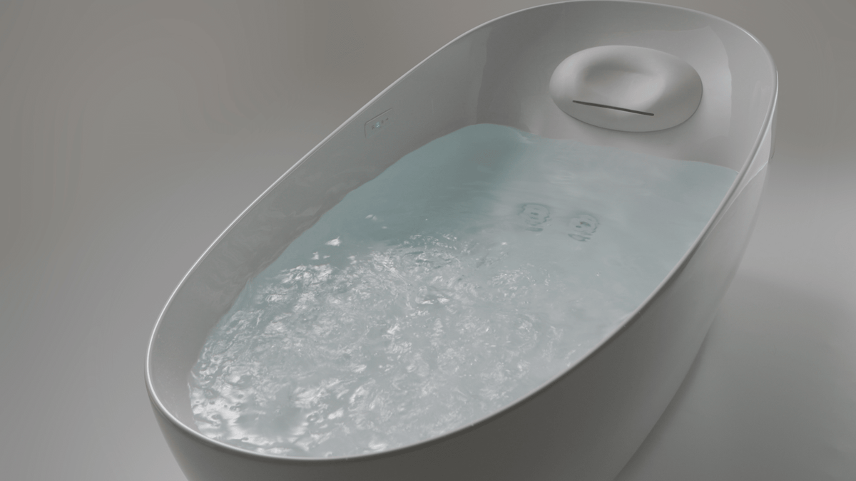 TOTO® Flotation Bathtub with Zero Dimension® and Hydrohands – Oval – Glossy White –